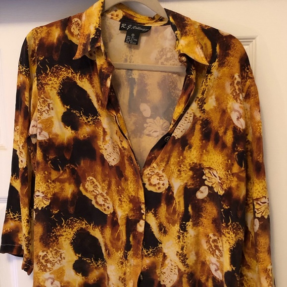 Patterned button up blouse - Picture 6 of 7